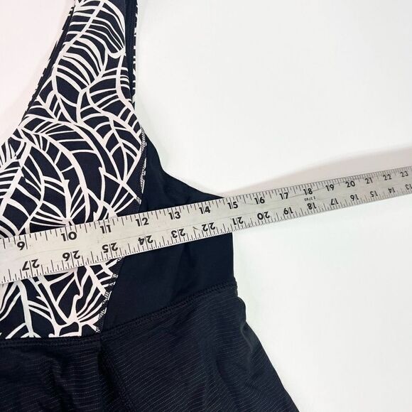 Lululemon Tank Top Women's 8 Black White Hustle And Bustle Athletic Cinch Hem - Picture 5 of 10